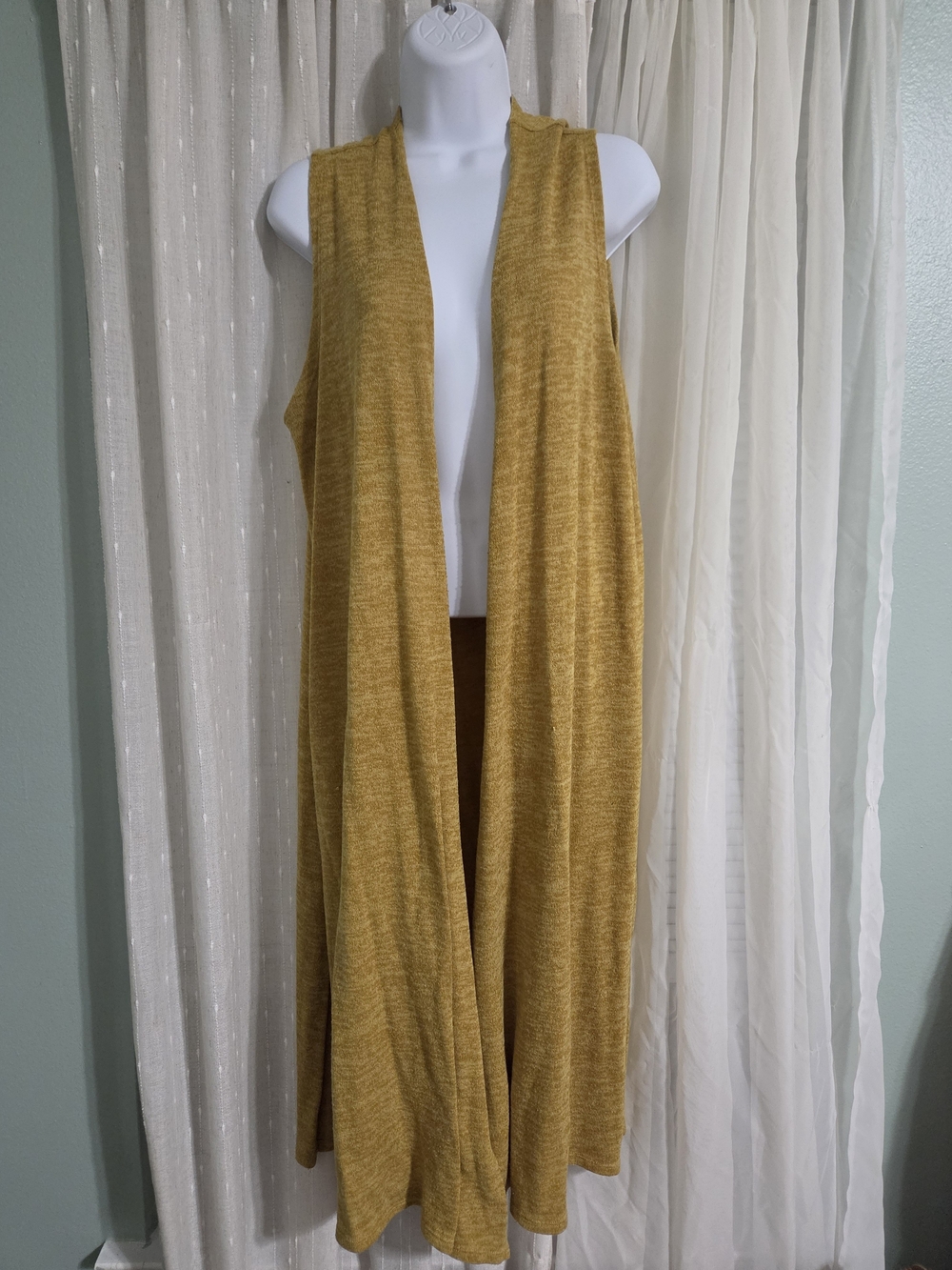 LulaRoe Joy Style Long Duster - Mustard Yellow